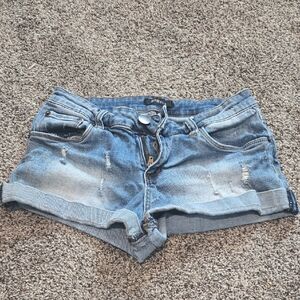STS Blue Light Blue Jean Shorts Distressed Cut-Off